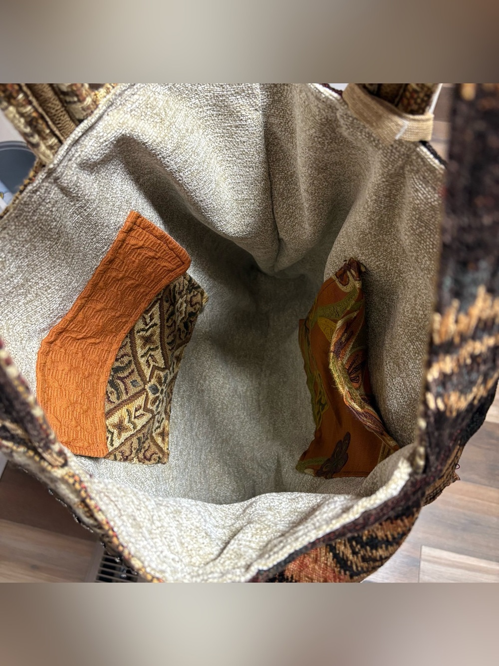 Handmade Patchwork Fabric Tapestry Whimsical Witchy Mystic Cottagecore Boho Tote - Picture 8 of 8